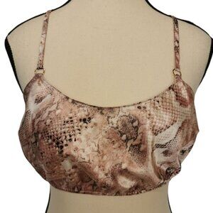 NWT La Senza Satin Cinched Bralette in Rosy Taupe Snake Print - Sz S